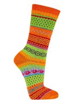 Preview: 2 Paar TippTexx 24 Hygge-Socken mit Wolle, knallige Farben
